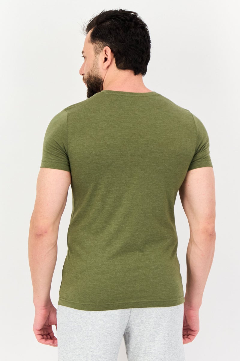 PUMA تي شيرت رياضي للرجال بأكمام قصيرة، خارجي، زيتوني - Image 3