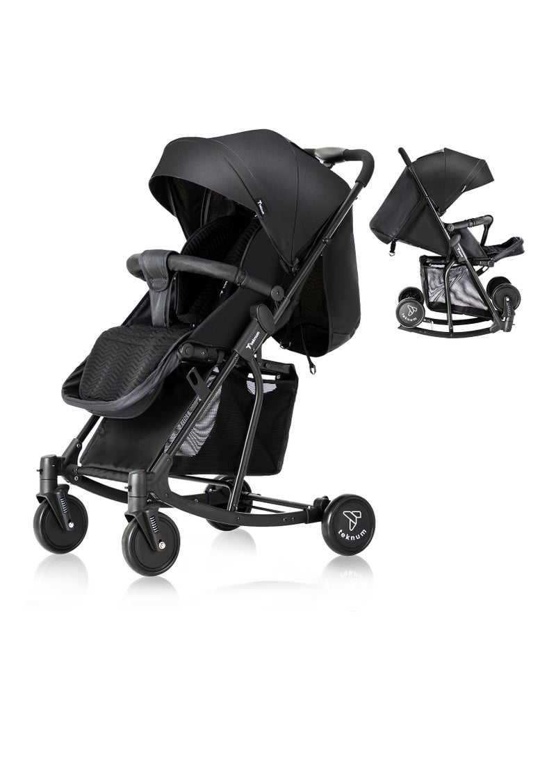 TEKNUM Teknum Stroller With Rocker with Blue Fashion Diaper tote Bag- Black  - Image 2