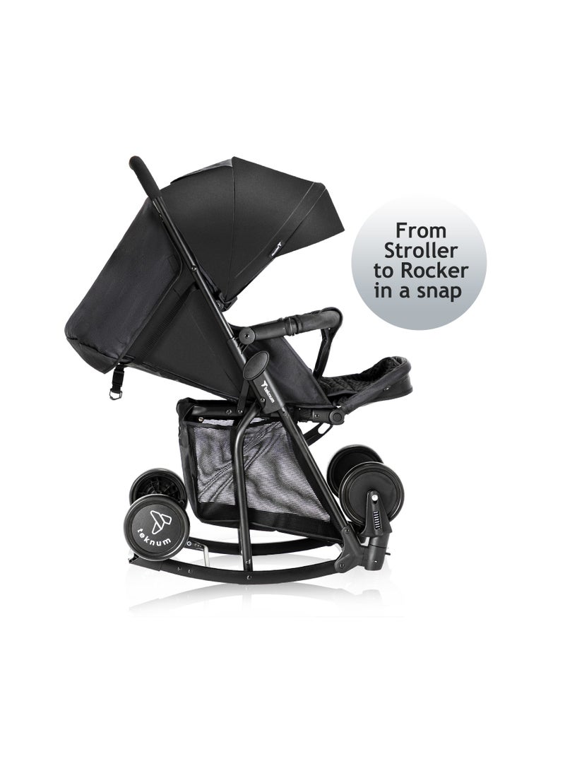 TEKNUM Teknum Stroller With Rocker with Blue Fashion Diaper tote Bag- Black  - Image 5