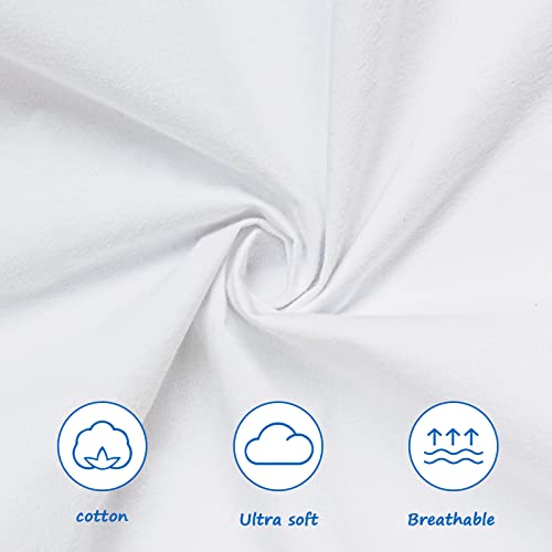 Coldwind Organic Cotton Changing Pad Cover, Diaper Changing Table Pad Covers 2 Pack, Jersey Knit Super Soft & Stretchy Cradle Sheets for Baby Boys Girls, 32" x 16" x 4", White - Image 3