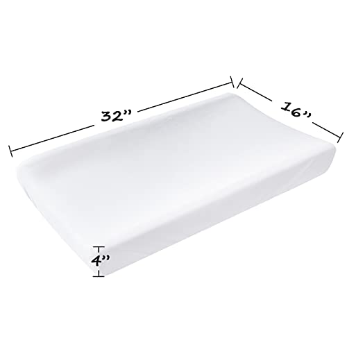 Coldwind Organic Cotton Changing Pad Cover, Diaper Changing Table Pad Covers 2 Pack, Jersey Knit Super Soft & Stretchy Cradle Sheets for Baby Boys Girls, 32" x 16" x 4", White - Image 2
