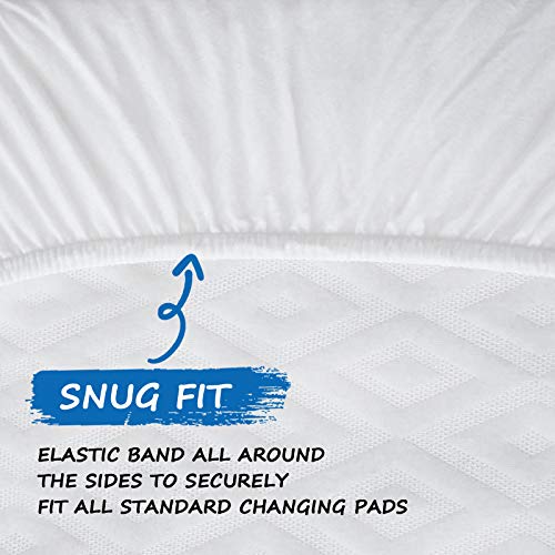 Coldwind Organic Cotton Changing Pad Cover, Diaper Changing Table Pad Covers 2 Pack, Jersey Knit Super Soft & Stretchy Cradle Sheets for Baby Boys Girls, 32" x 16" x 4", White - Image 4