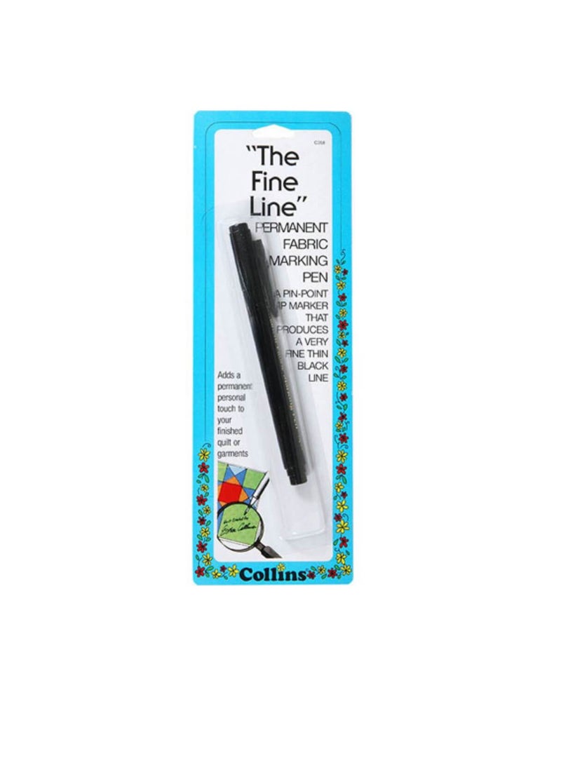 Collins Fabric Pen Black Permanent - Image 2