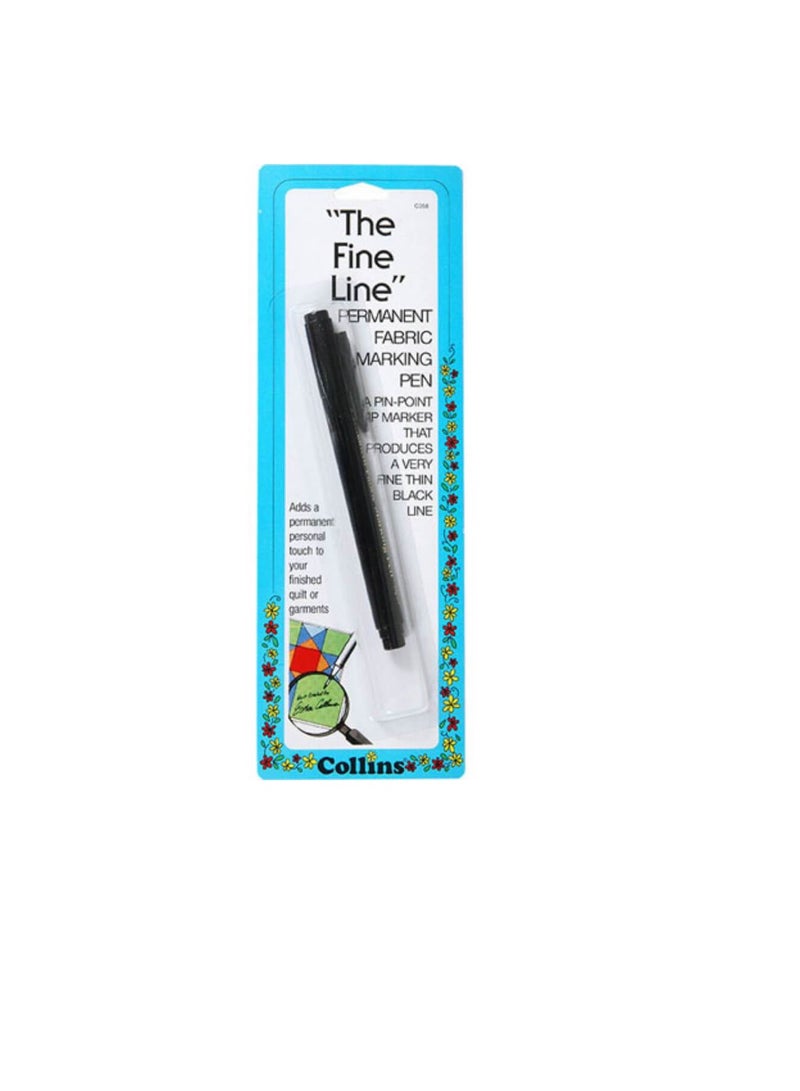 Collins Fabric Pen Black Permanent - Image 1