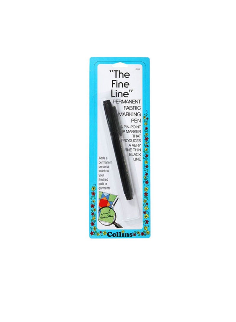 Collins Fabric Pen Black Permanent - Image 3