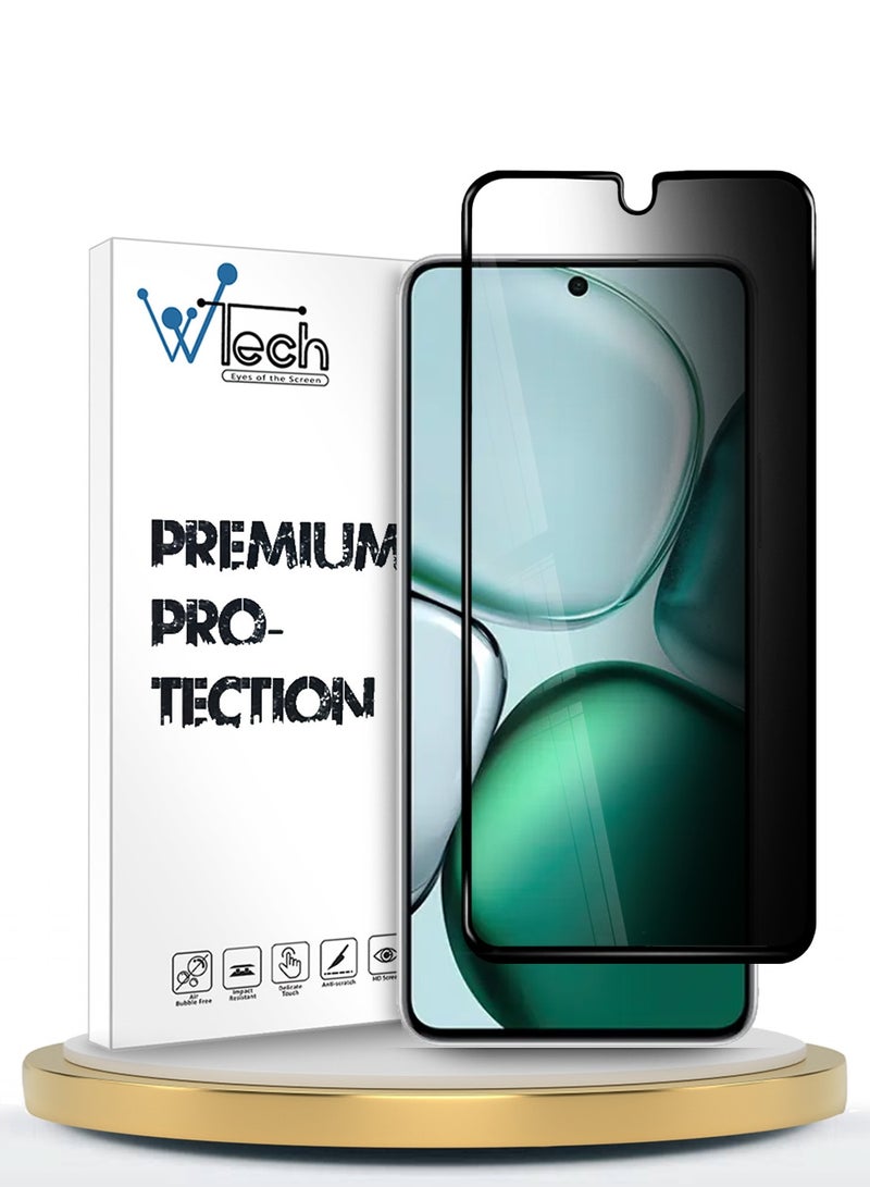 Wtech Honor X9c Smart 5G 2024 Premium E2E Series Privacy Full Glue Full Cover Tempered Glass Screen Protector (MSGECP) - Clear/Black - Image 1