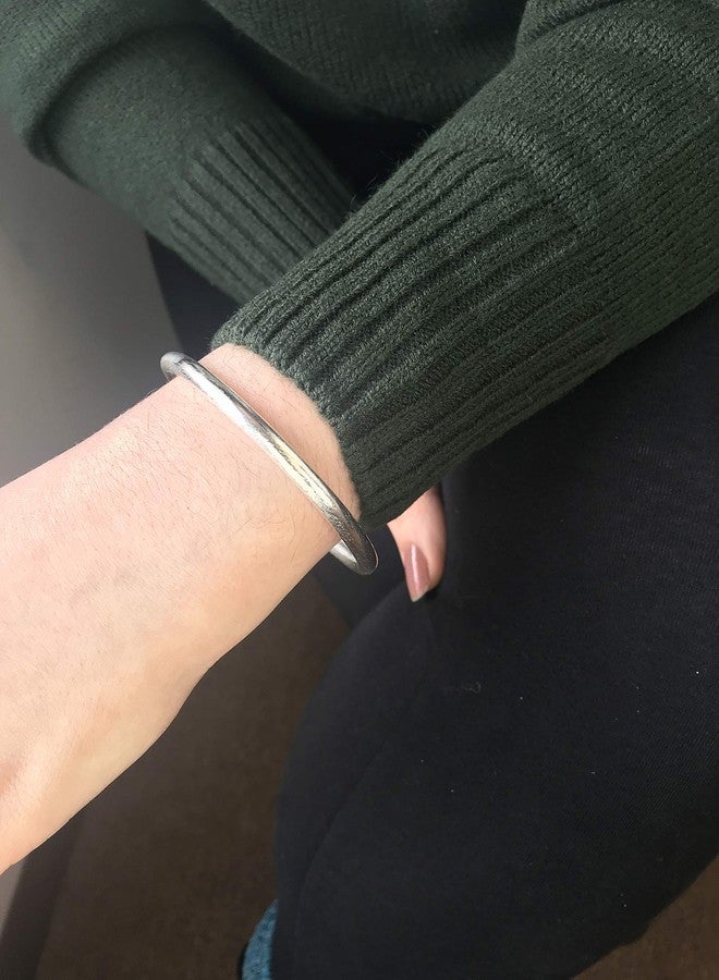 Sheila Fajl Round Tubular Bangle Bracelet in Brushed Silver Plated - Image 4