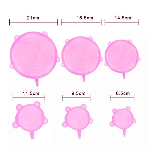 Whitecloud TRANSFORMING HOMES® Silicone Caps Stretch Lids Vacuum Seal Cover Keeping Food Fresh and Freezer Safe (Multicolor, L 201-37) -6 Pcs Set. - Image 4