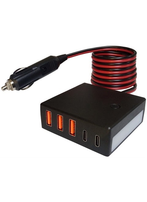 Car USB Charger Multi Port, USB C Car Charger, Cigarette Lighter USB Adapter, Compatible with iPhone Android Samsung USB Device Smart Phone Tablets Charging.