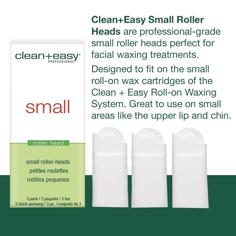 Clean + Easy Small Wax Roller Heads – Roll On Wax Refill Applicators for Catridge, Legs & Body Hair Removal, 3 Pack - Image 2