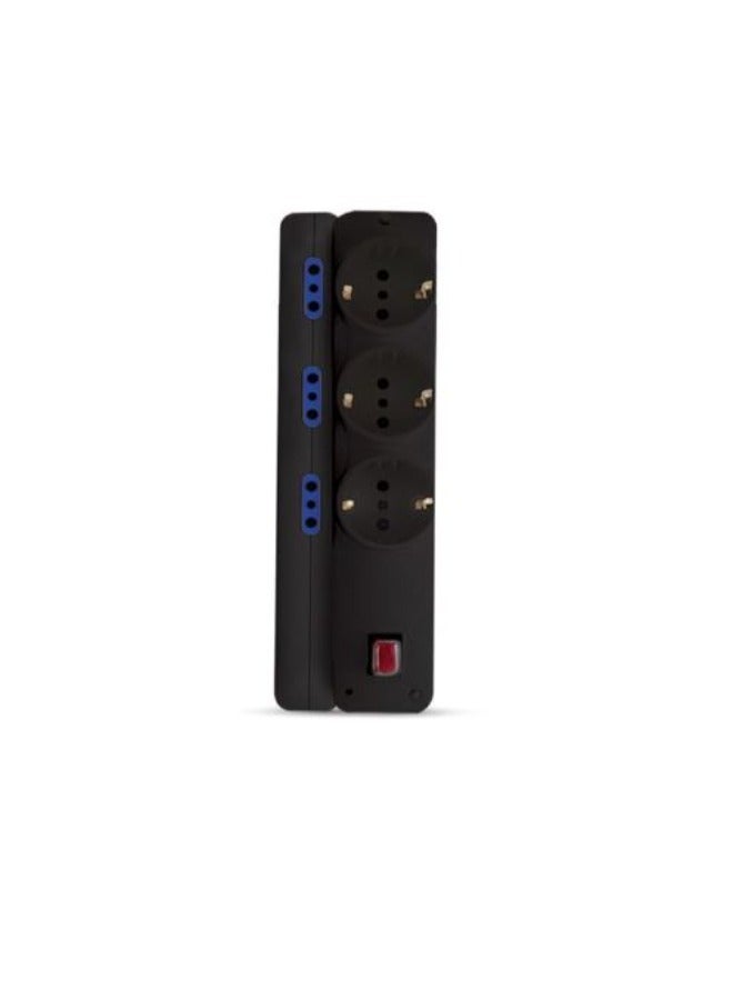 إليوس مشترك كهربائي اليوس، اسود - Basic 9 Sockets - Image 1