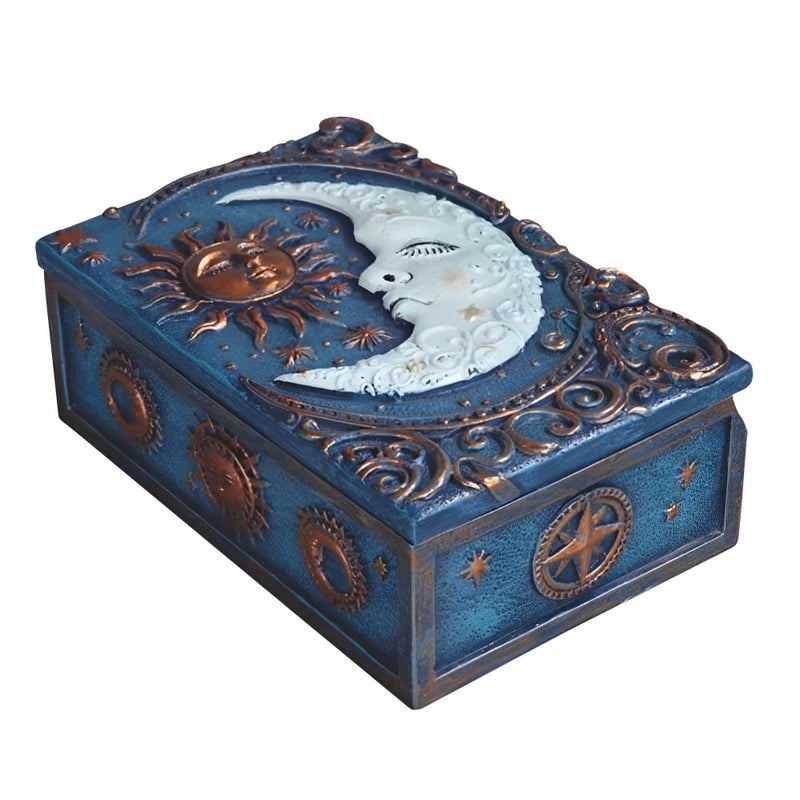 ICE ARMOR 5.75" Long Celestial Trinket Box Statue Sculpture Ornament Decoration Home/Room Decor Ideas for Housewarming, Holidays and Birthdays Great Collectible Addition - Image 1