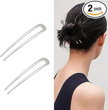 2 Pcs U Shape Hair Pins Chignon Pin Metal Hair Sticks Vintage Hairpin Holder Hair Clip Pin French for Women Girls - Image 1