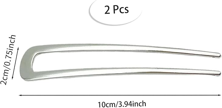 2 Pcs U Shape Hair Pins Chignon Pin Metal Hair Sticks Vintage Hairpin Holder Hair Clip Pin French for Women Girls - Image 2