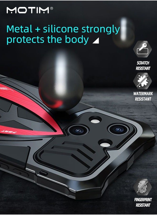 Motim Metal Supercar Case for iPhone 14 with Protector 2 in 1, Top Grade Drop Protection Shockproof Heavy Duty Armor Case with Screen Protector Film  - Image 4