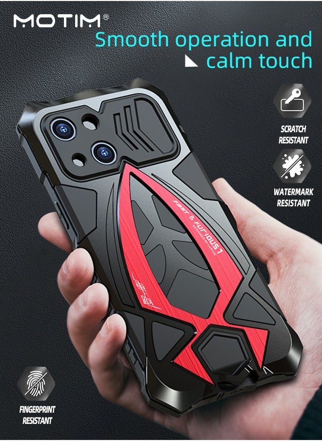 Motim Metal Supercar Case for iPhone 14 with Protector 2 in 1, Top Grade Drop Protection Shockproof Heavy Duty Armor Case with Screen Protector Film  - Image 3
