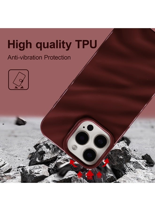 ShebSheb Compatible with iPhone 16 Pro Case Soft TPU Bumper Cute Wave Water Ripple Pattern Case, for Girls Women, Slim, Satin Glossy, Shockproof, Protective Phone Cover - Image 5