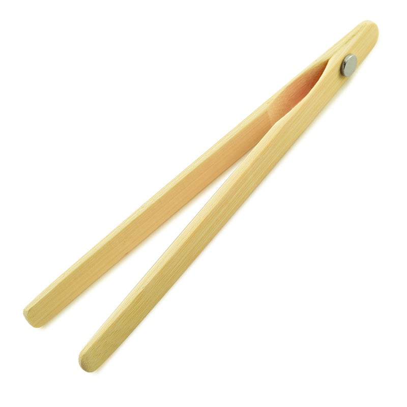 Norpro Norpro 1982 8 Bamboo 8 Toaster Tongs with Magnet One Size 