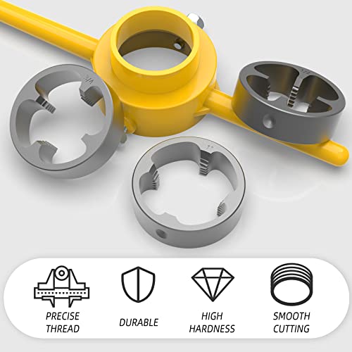 MEANLIN PVC Thread Maker Tool, NPT Die Set, Pipe Threader Plumbing Tool, with 3 Dies,1/2", 3/4", 1", Pipe Threader Kit - Image 5