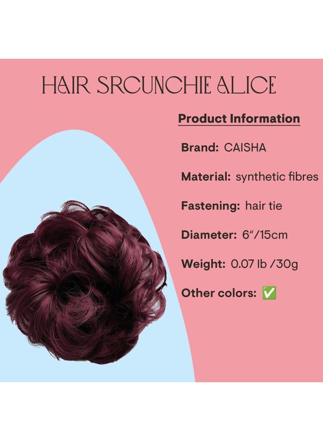 CAISHA PRETTYSHOP Scrunchie Scrunchy Bun Up Do Hair piece Hair Ribbon Ponytail Extensions Wavy Curly or Messy red 118 - Image 2