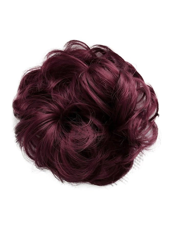 CAISHA PRETTYSHOP Scrunchie Scrunchy Bun Up Do Hair piece Hair Ribbon Ponytail Extensions Wavy Curly or Messy red 118 - Image 1