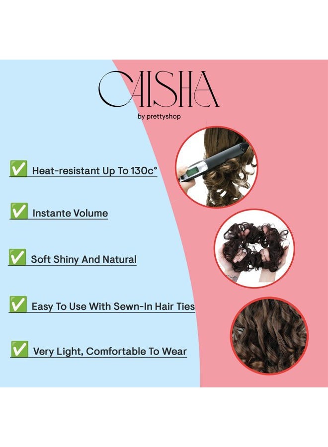 CAISHA PRETTYSHOP Scrunchie Scrunchy Bun Up Do Hair piece Hair Ribbon Ponytail Extensions Wavy Curly or Messy red 118 - Image 3