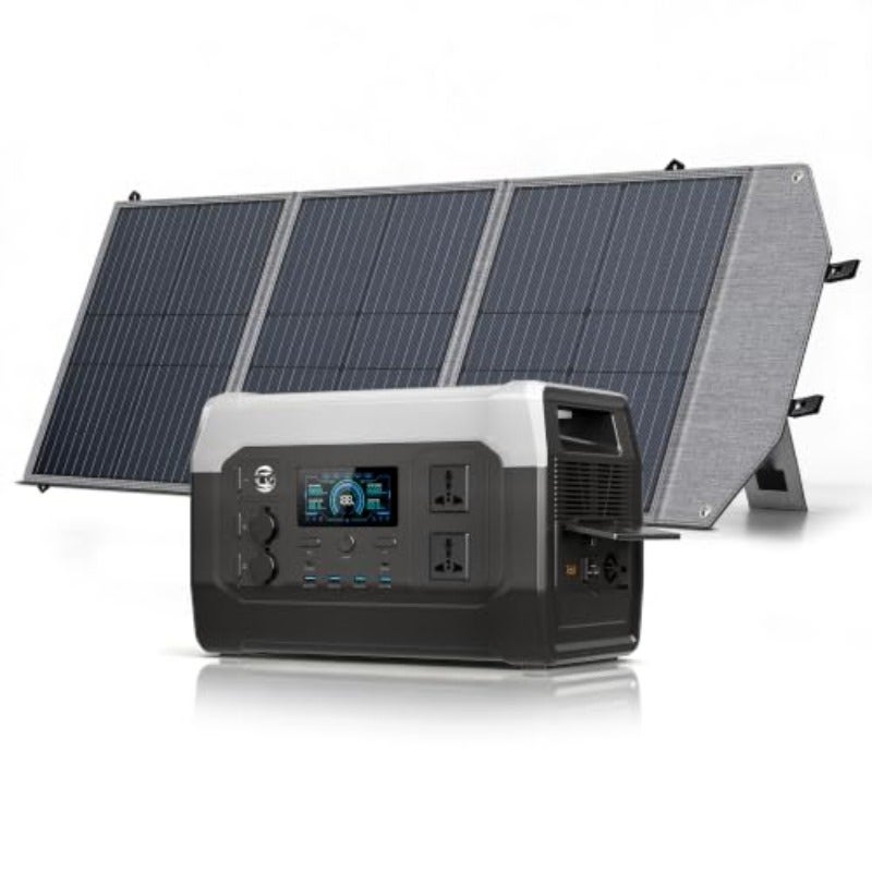 XP1000 Solar Generator with 100 W Solar Panel 1024 Wh Portable Power Station LiFePO4 Battery 1800 W AC 100 W USB-C Output 1 Hr Fast Charge for Outdoor Off-Grid Living RV Emergency - Image 1