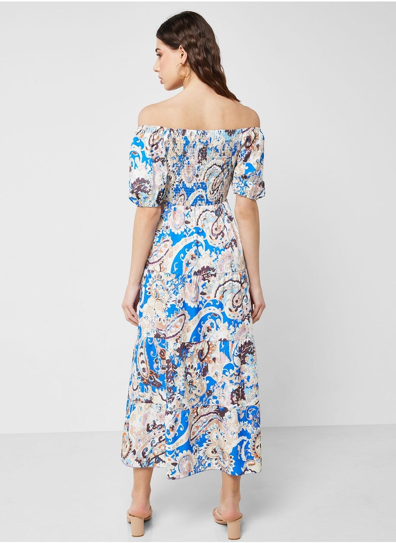 Ginger - Off Shoulder Printed Maxi dress - Image 1