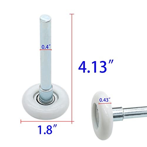 Xadnitu Garage Door Roller, White 1.8" Quiet Nylon Garage Door Wheels 4" Stem for Garage Track Replacement with Premium Sealed 11 Ball Bearing, 10 Packs - Image 3