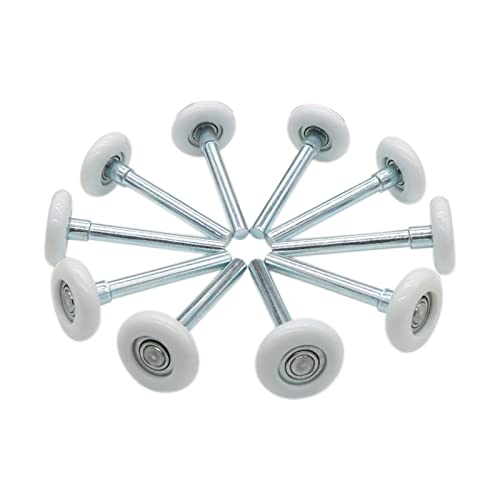 Xadnitu Garage Door Roller, White 1.8" Quiet Nylon Garage Door Wheels 4" Stem for Garage Track Replacement with Premium Sealed 11 Ball Bearing, 10 Packs - Image 1