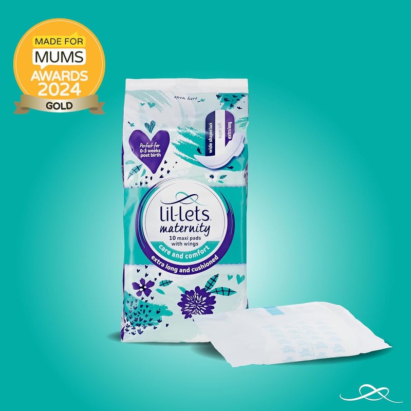 LilLets Extra Long Postpartum Maxi Pads with Wings – 30 Pack Bundle for Post-Natal Bleeding & Heavy Flow – Postpartum Essentials - Extra Absorbent, Soft & Cushioned Maternity Towels, Fragrance-Free - Image 2