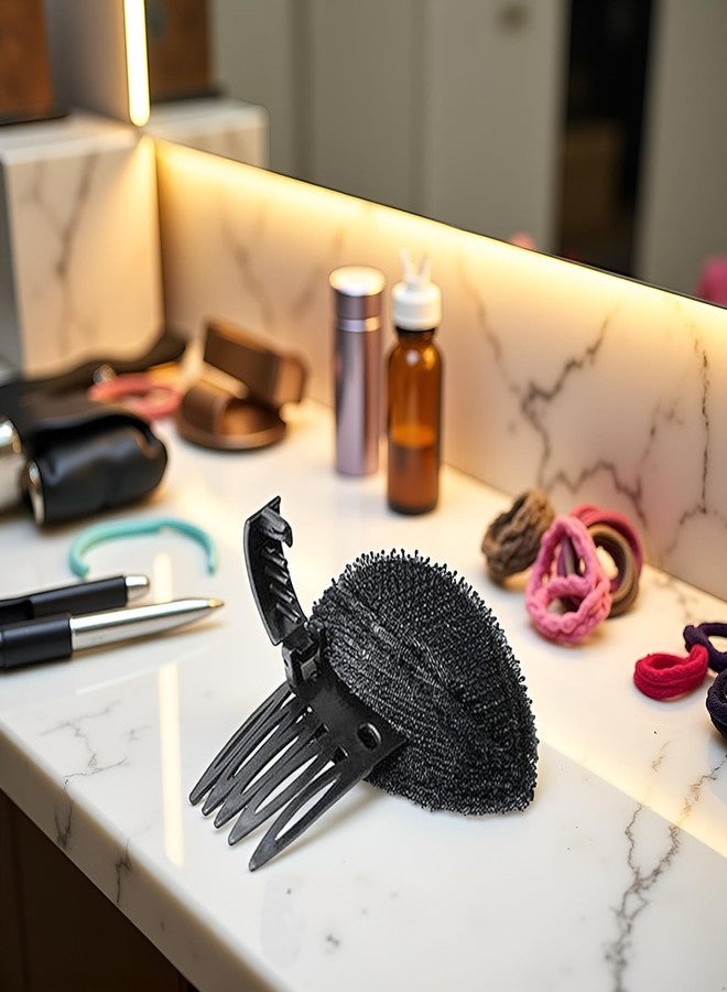 Bwexxt Black Puff Hair Head Cushion Volume Clips Fluffy Pad Sponge Clip Bun Comb Volume Base Set for Women DIY Hairstyling Tools, and Barrettes Accessories - Image 3