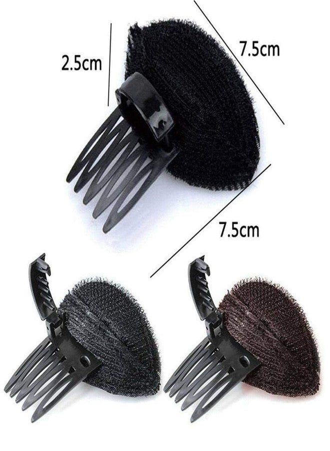 Bwexxt Black Puff Hair Head Cushion Volume Clips Fluffy Pad Sponge Clip Bun Comb Volume Base Set for Women DIY Hairstyling Tools, and Barrettes Accessories - Image 2