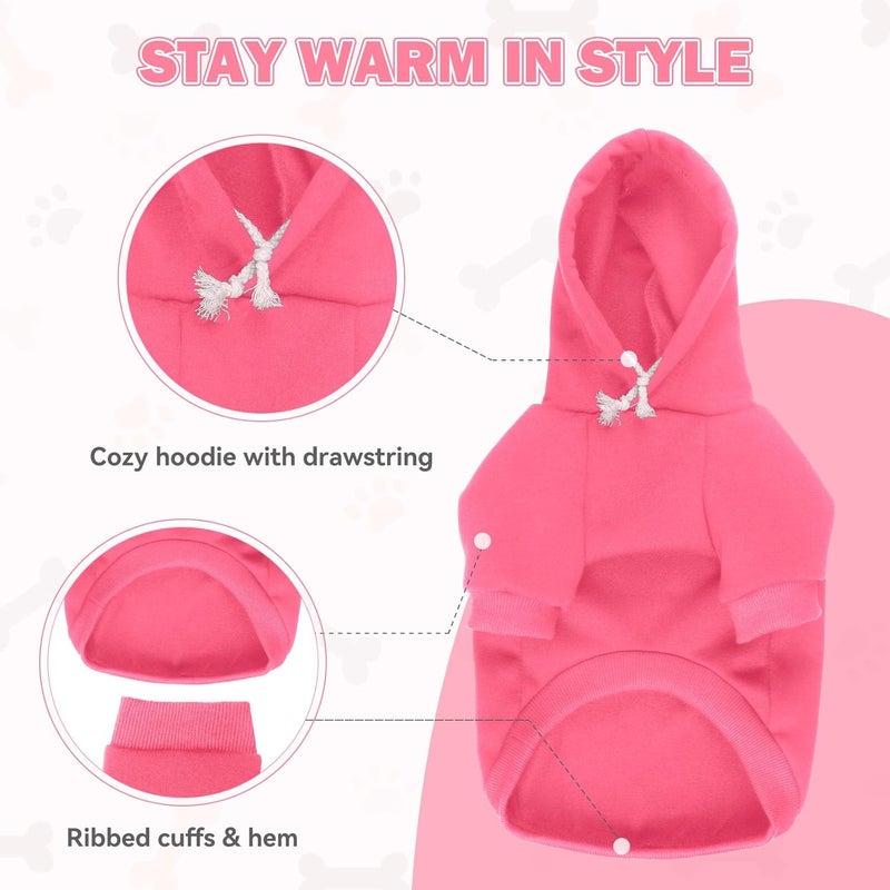 Waoduld 5XL Dog Sweaters for Large Dogs,Extra-Large Dog Hoodie,Cozy Fleece Interior Sweatshirt with Hood & Pocket,Leash Hole,Pet Clothes Sweater Hoodie for Large Dogs,Pink&5XL - Image 3