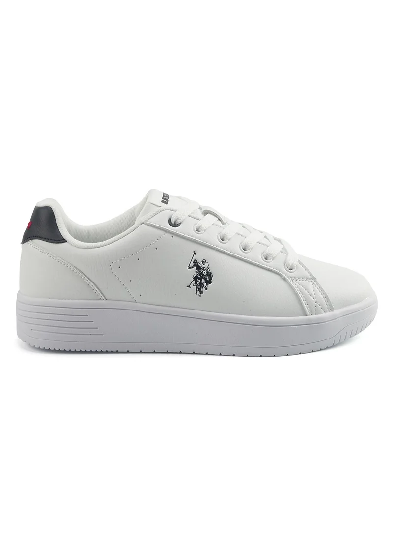 Men's White Low-Top Canvas Sneakers - Bold Iconic Branding for a Clean Look