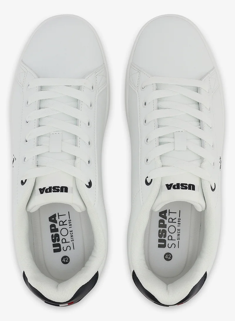 U.S. Polo Assn. white Men's White Low-Top Canvas Sneakers - Bold Iconic Branding for a Clean Look Shoes for Men | Best Price UAE