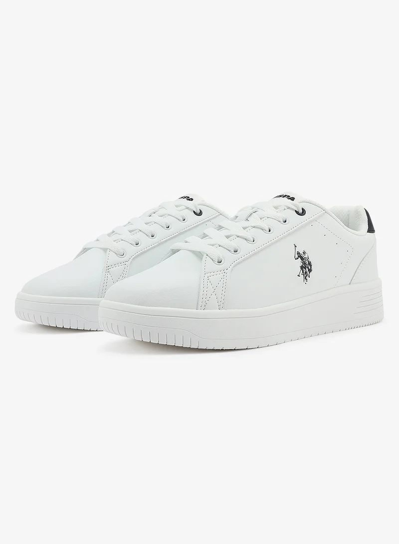 U.S. Polo Assn. white Men's White Low-Top Canvas Sneakers - Bold Iconic Branding for a Clean Look Shoes for Men | Best Price UAE