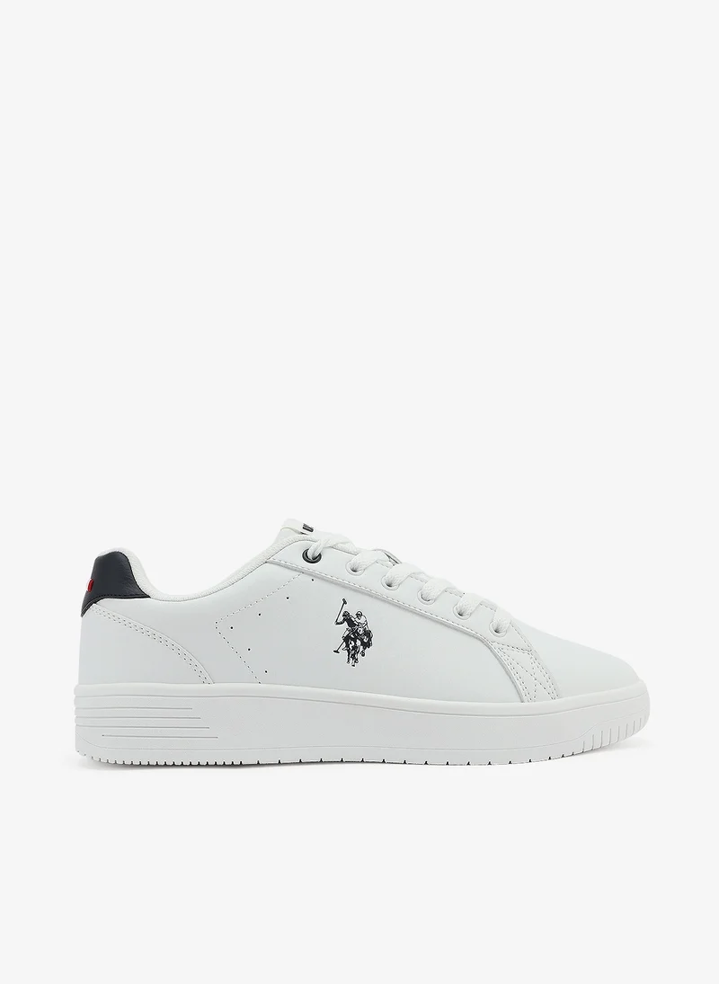 Men's White Low-Top Canvas Sneakers - Bold Iconic Branding for a Clean Look Shoes