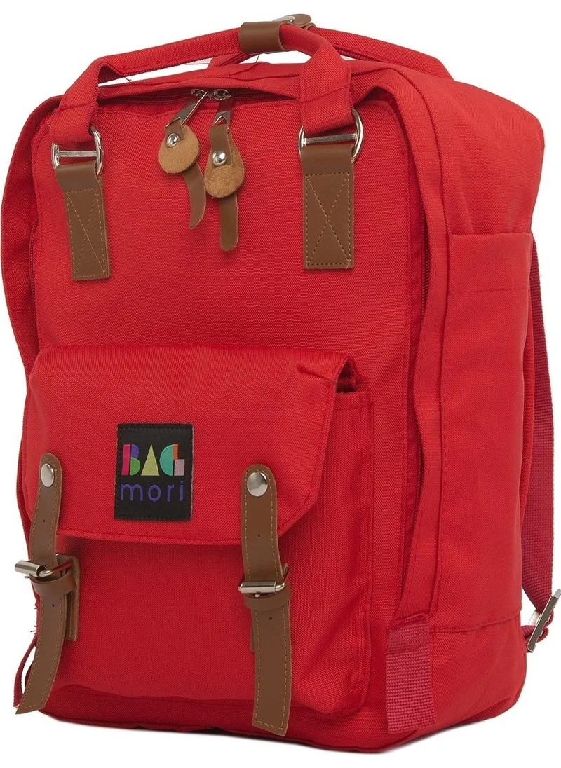 باجموري Red Belt Detailed Pocket Backpack