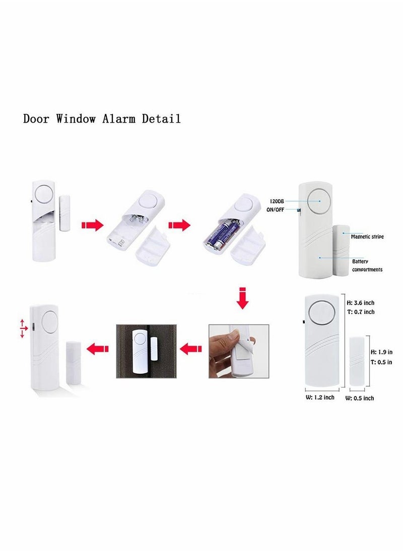 Y&D - Door Window Alarm, Burglar Home Security Wireless Magnetic Sensor Anti-Theft Pool Alarm for Kids Safety Toddler Open Sensor, 6 Pack - Image 1
