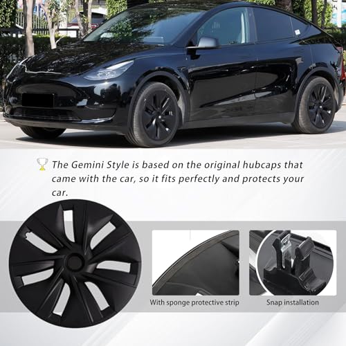 KAVANIC fits Tesla Model Y Wheel Covers19 Inch Matte Black Wheel Covers Support Logo Range Improvement (4 PCS) OEM Style for 2020-2023 Model Y Hubcaps Replacement - Image 4