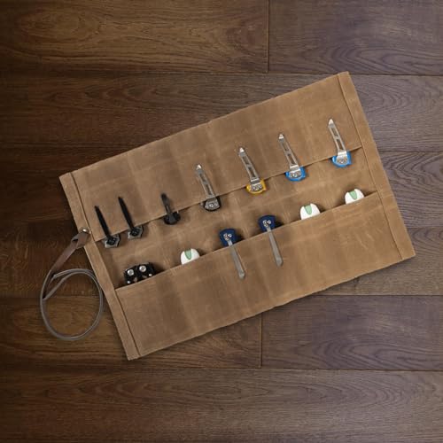 Baizoy Knife Display Bag with 12 Slots Pocket Knives,Folding Knife Holder Organizer,Knives Roll Collection Protector Bag,Tactical Outdoor for EDC Mini Knife Bags - Image 4