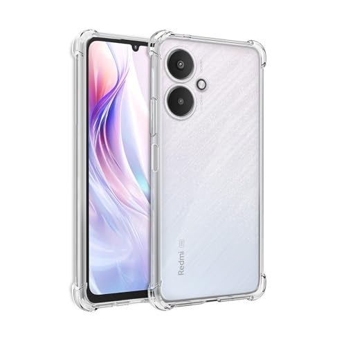 Plus Mobile Cover Soft & Flexible Shockproof Back Case with Cushioned Edges Transparent for Redmi 13C 5G / Poco M6 - Clear - Image 1