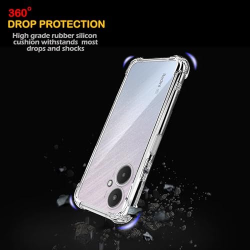 Plus Mobile Cover Soft & Flexible Shockproof Back Case with Cushioned Edges Transparent for Redmi 13C 5G / Poco M6 - Clear - Image 3
