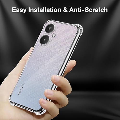 Plus Mobile Cover Soft & Flexible Shockproof Back Case with Cushioned Edges Transparent for Redmi 13C 5G / Poco M6 - Clear - Image 2