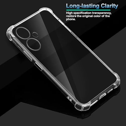 Plus Mobile Cover Soft & Flexible Shockproof Back Case with Cushioned Edges Transparent for Redmi 13C 5G / Poco M6 - Clear - Image 4