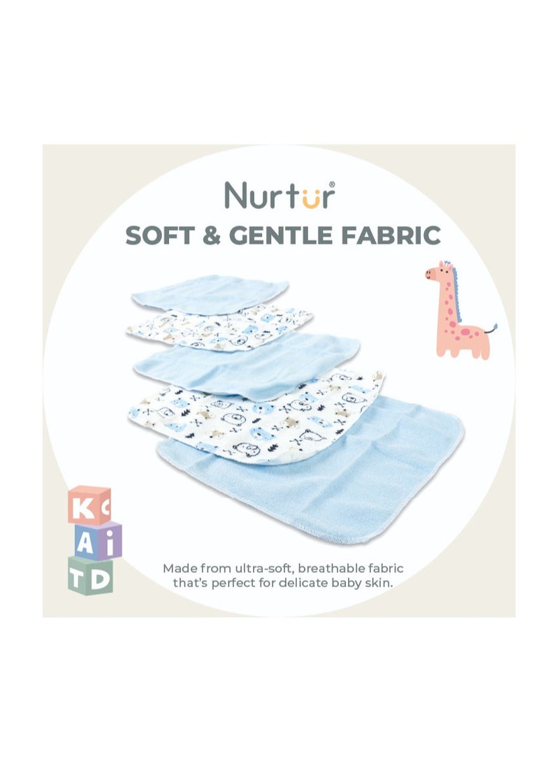 Nurtur 5 pk Washcloths - Terry Cloth - Blue Multi/Boy - Image 3