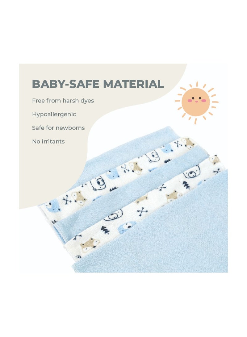 Nurtur 5 pk Washcloths - Terry Cloth - Blue Multi/Boy - Image 4