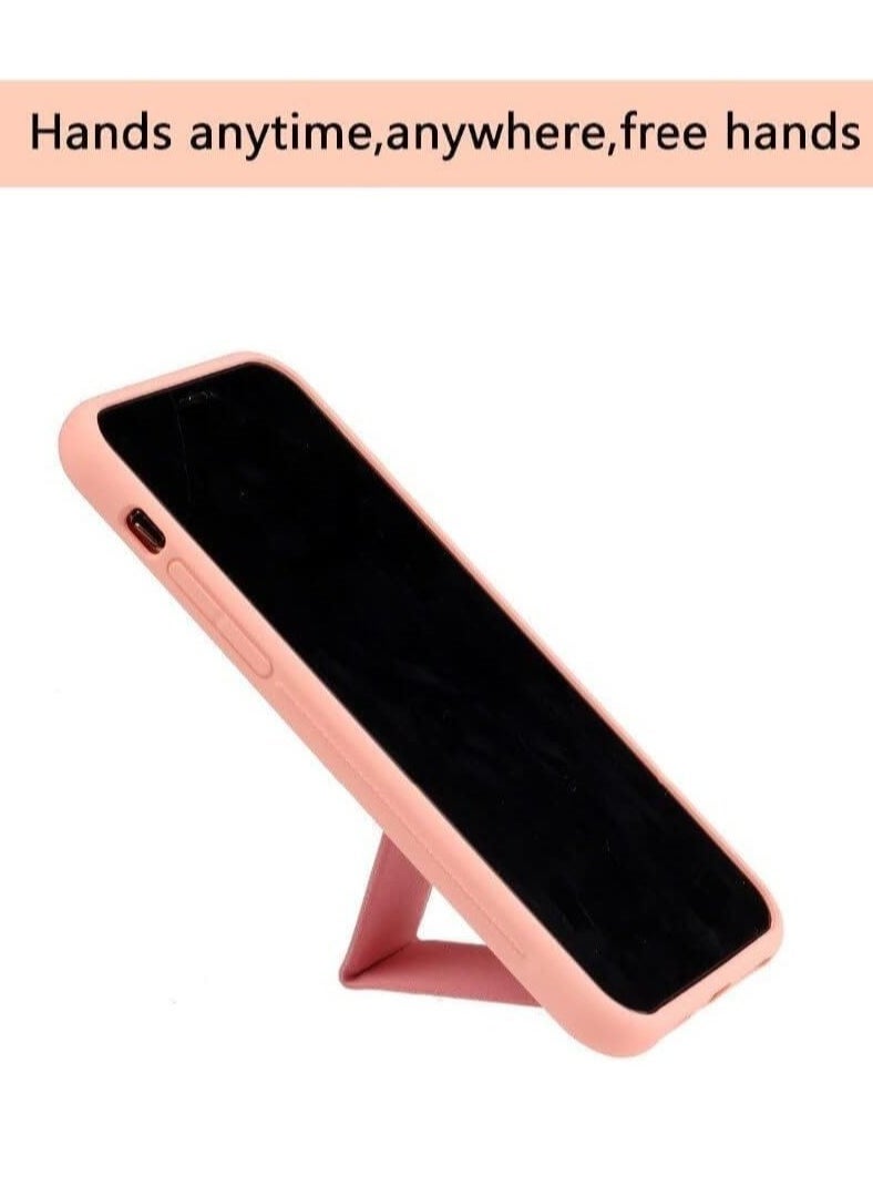 JAJEEK iPhone 16 Pro Pink Magnetic Car Mount Kickstand Case – Premium Silicone with Vertical & Horizontal Hand Strap and Multi-Stand Functionality - Image 3