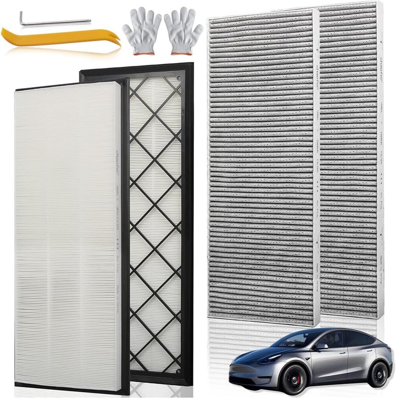 Intake Cabin Air Filter for Tesla Model Y (2020-2026) - HEPA with Activated Carbon - 4 Pack - Image 1